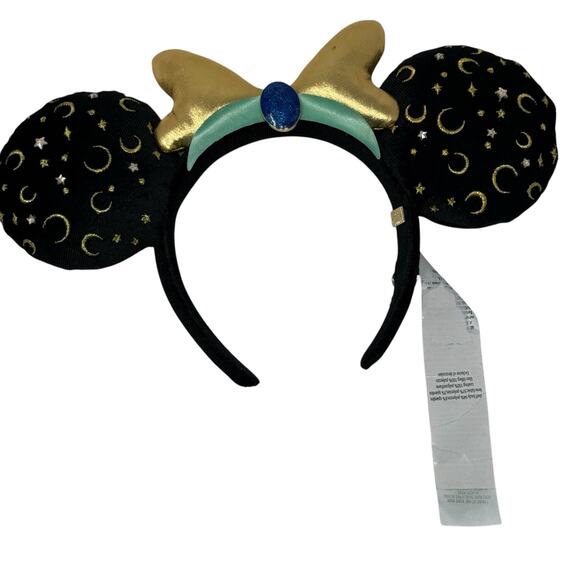 Disney Parks Sorcerer Moon & Stars Minnie Mouse Ears Headband Jewel Gold Bow main image 8